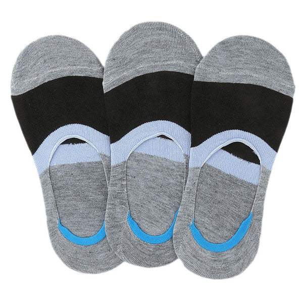 Men's Loafer Socks Pack Of 3 (Z260) - Grey - test-store-for-chase-value