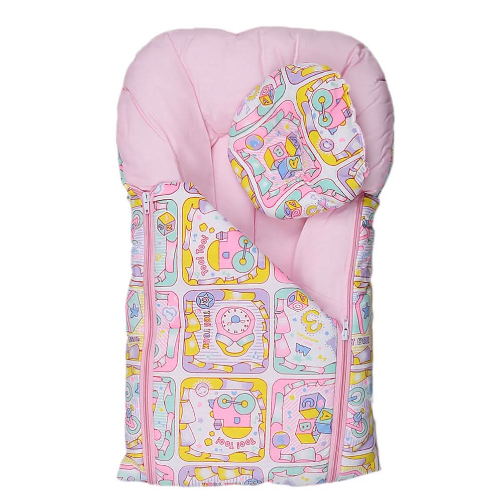 Newborn Sleeping Bag With Pillow - White - Pink, Kids, Sleeping Bags, Chase Value, Chase Value