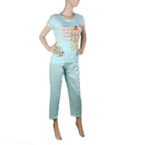 Women's 2 Piece Night Suit - Cyan, Women, Night Suit, Chase Value, Chase Value