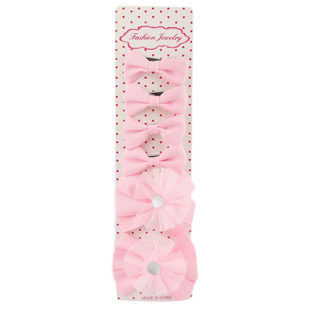 Girls Hair Pins 6 Pcs - Light Pink, Kids, Hair Accessories, Chase Value, Chase Value