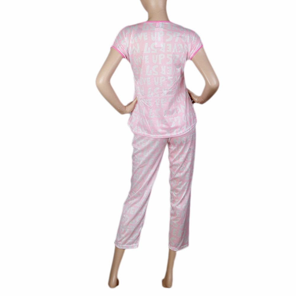 Women's 2 Piece Night Suit - Light Pink, Women, Night Suit, Chase Value, Chase Value