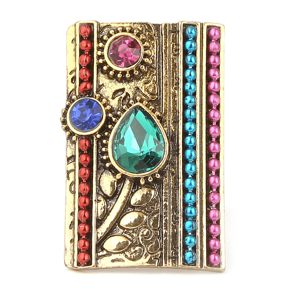 Women's Fancy Stone Ring - Golden - Multi - test-store-for-chase-value