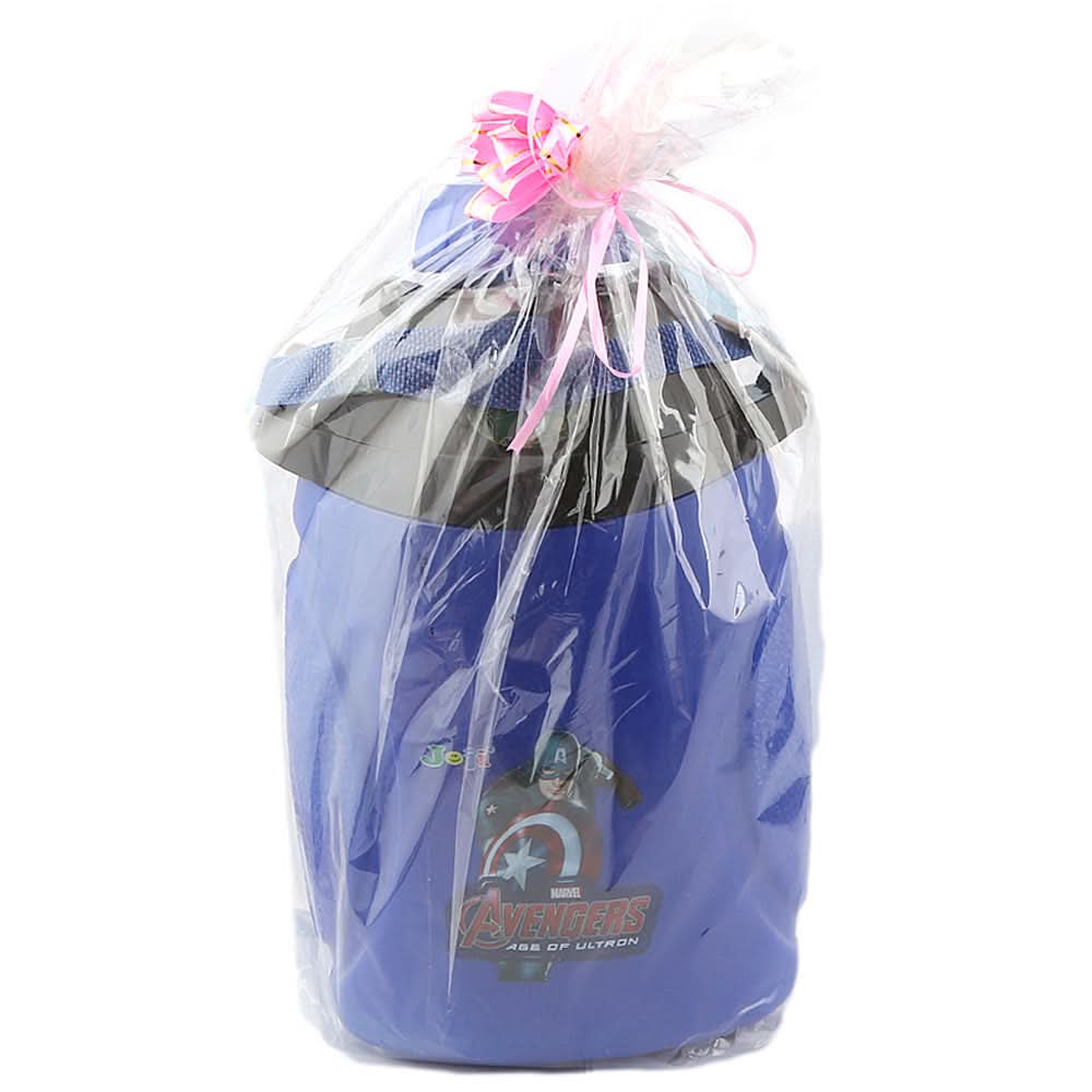 School Water Bottle With Lunch Box Black & Royal Blue - 1100 ML - test-store-for-chase-value