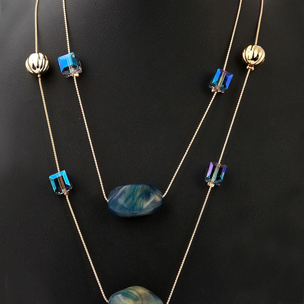 Women's Beads Long Mala - Steel Blue, Women, Chains & Lockets, Chase Value, Chase Value