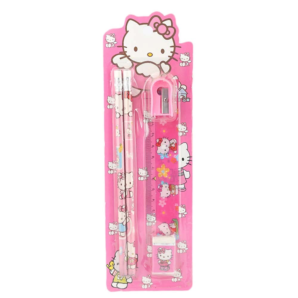 Stationery Set 4 Pcs - Pink, Kids, Pencil Boxes And Stationery Sets, Chase Value, Chase Value