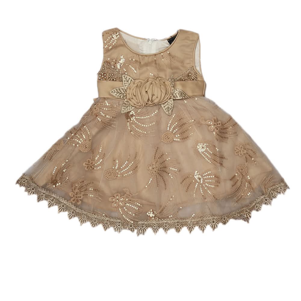 Girls Fancy Frock - Beige, Kids, Girls Frocks, Chase Value, Chase Value