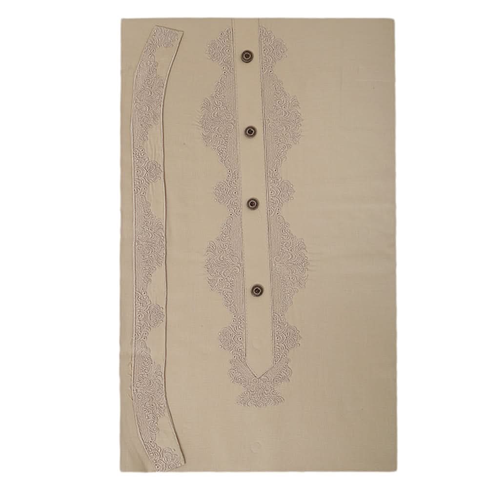 Men's Mashriq Embroidered Un-Stitched Suit - Beige, Men, Unstitched Fabric, Chase Value, Chase Value