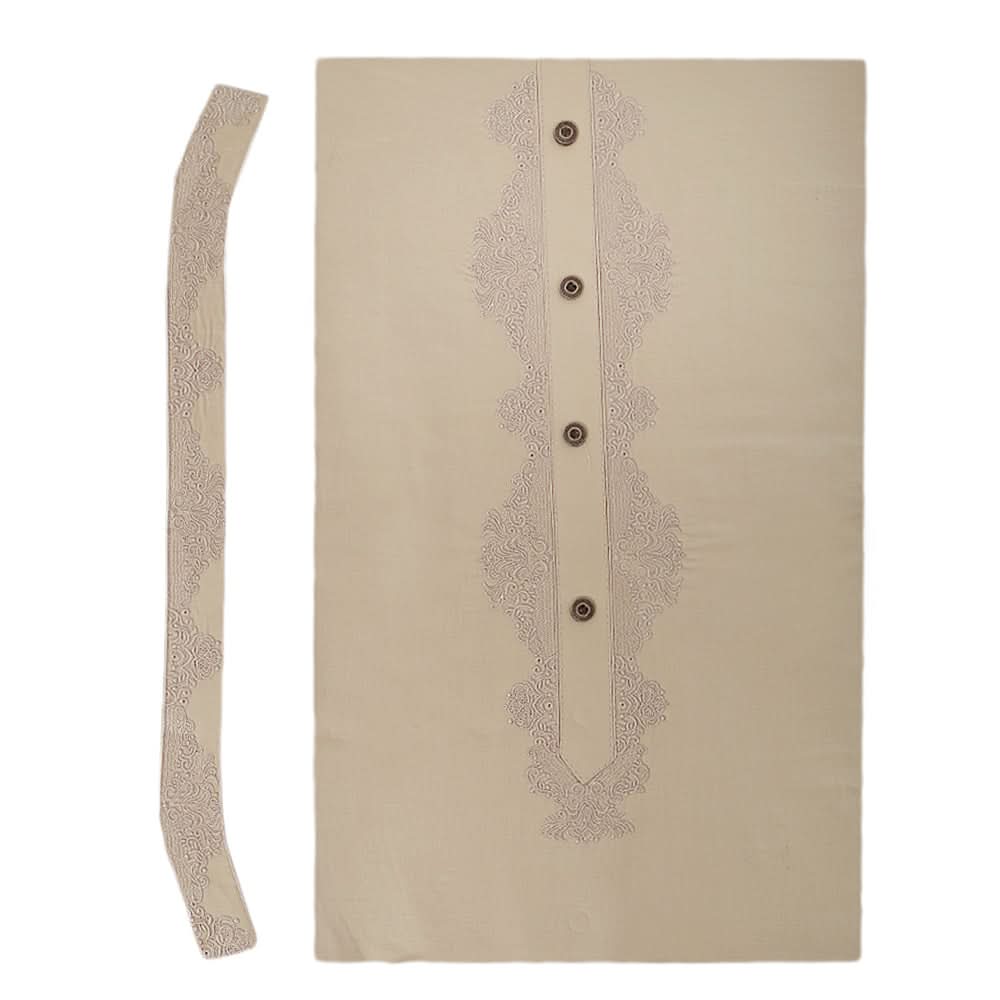Men's Mashriq Embroidered Un-Stitched Suit - Beige, Men, Unstitched Fabric, Chase Value, Chase Value