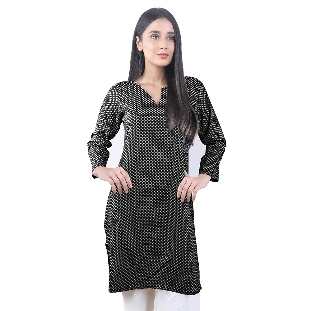 Karizma Chahat Printed Lawn 1 Pcs Un-Stitched Kurti - Black, Women, Unstitched Kurti, United Textiles, Chase Value