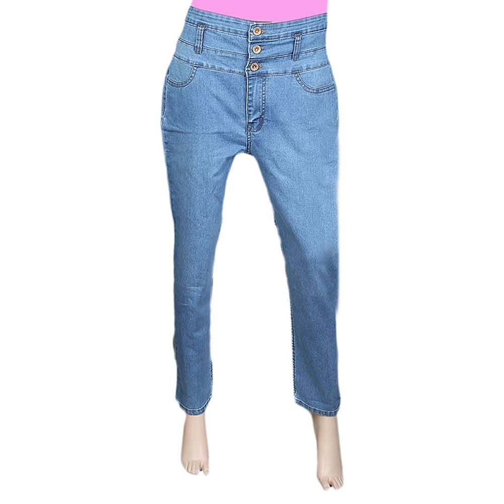 Women's Denim High Waist Pant - Light Blue, Women, Pants & Tights, Chase Value, Chase Value