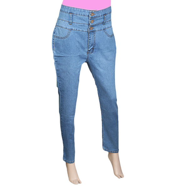 Women's Denim High Waist Pant - Light Blue, Women, Pants & Tights, Chase Value, Chase Value
