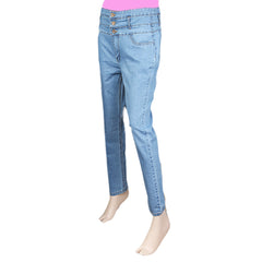 Women's Denim High Waist Pant - Light Blue, Women, Pants & Tights, Chase Value, Chase Value