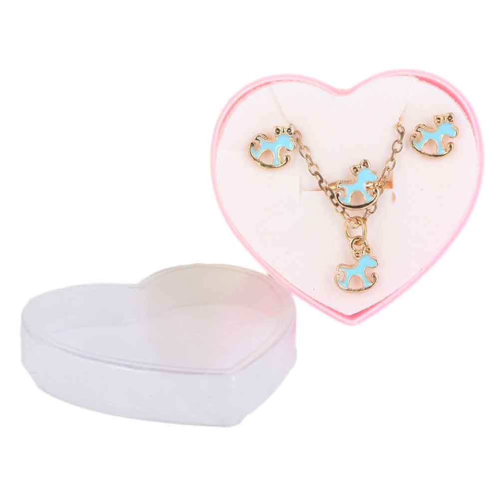 Girls Locket Set - Blue, Kids, Jewellery Sets, Chase Value, Chase Value