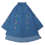 Girls Embroidered Denim Shirt - Blue, Kids, Tops, Chase Value, Chase Value