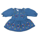 Newborn Girls Embroidered Denim Frock - Blue, Kids, NB Girls Frocks, Chase Value, Chase Value