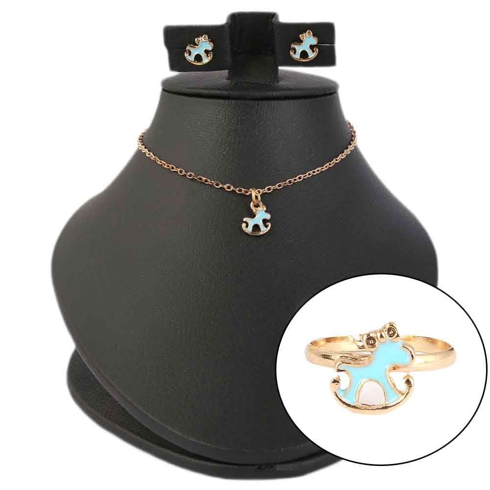 Girls Locket Set - Blue, Kids, Jewellery Sets, Chase Value, Chase Value