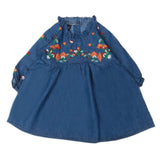 Girls Embroidered Denim Frock - Blue, Kids, Girls Kurti, Chase Value, Chase Value