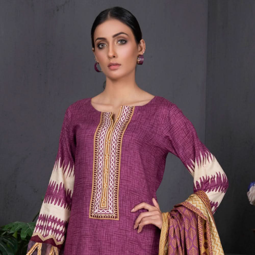 Sahil Printed Cotton 3 Pcs Un-Stitched Suit Vol 1 - 3B, Women, 3Pcs Shalwar Suit, ZS Textiles, Chase Value