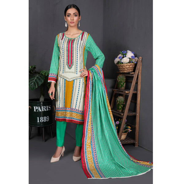 Sahil Printed Cotton 3 Pcs Un-Stitched Suit Vol 1 - 1B, Women, 3Pcs Shalwar Suit, ZS Textiles, Chase Value