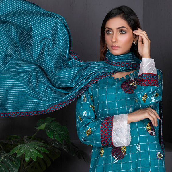 Sahil Printed Cotton 3 Pcs Un-Stitched Suit Vol 1 - 2A, Women, 3Pcs Shalwar Suit, ZS Textiles, Chase Value