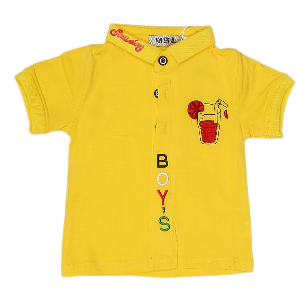 Boys Half Sleeves Polo T-Shirt - Yellow, Kids, Boys T-Shirts, Chase Value, Chase Value