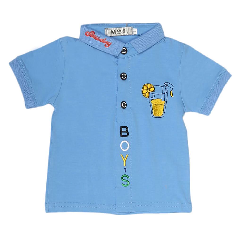Boys Half Sleeves Polo T-Shirt - Blue, Kids, Boys T-Shirts, Chase Value, Chase Value