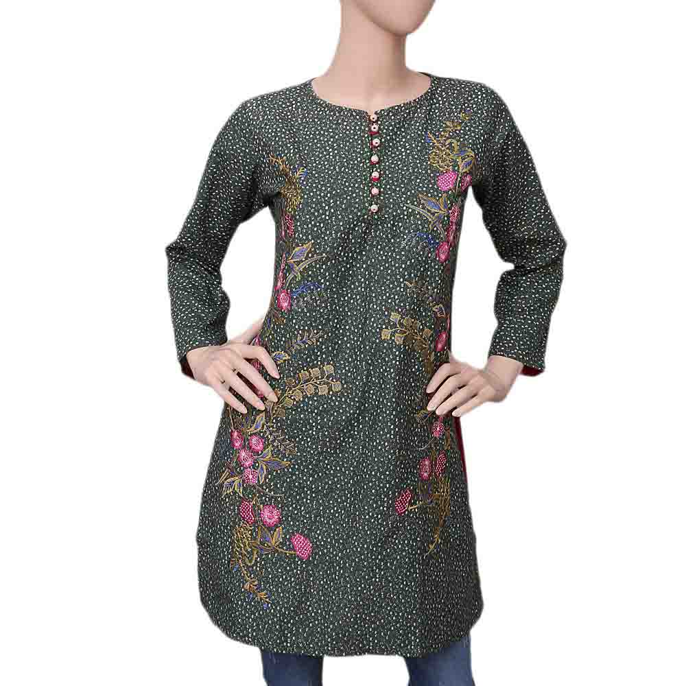 Women's Embroidered Kurti - Green, Women's Fashion, Chase Value, Chase Value