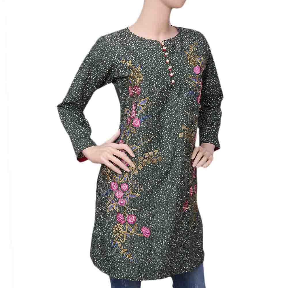 Women's Embroidered Kurti - Green, Women's Fashion, Chase Value, Chase Value