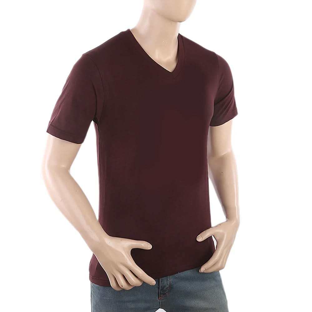 Men's Half Sleeves Printed T-Shirt -Maroon, Men, T-Shirts And Polos, Chase Value, Chase Value