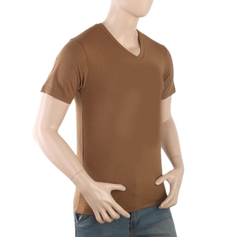 Men's Half Sleeves Printed T-Shirt - Brown, Men, T-Shirts And Polos, Chase Value, Chase Value