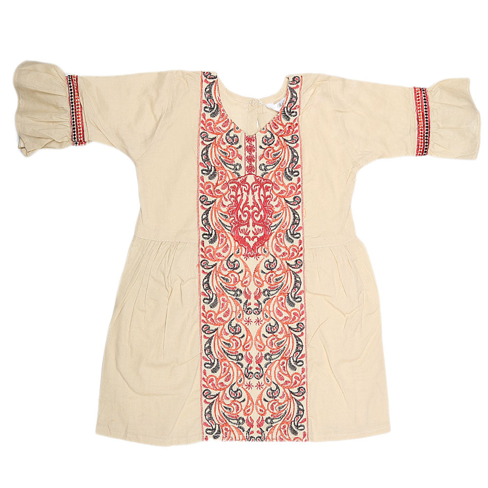 Girls Embroidered 2 Piece Suit - Fawn, Kids, Girls Sets And Suits, Chase Value, Chase Value