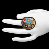 Women's Fancy Stone Ring - Golden - Purple - test-store-for-chase-value