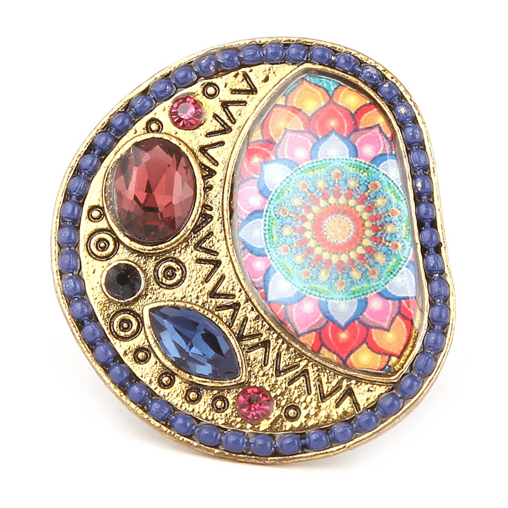 Women's Fancy Stone Ring - Golden - Purple - test-store-for-chase-value