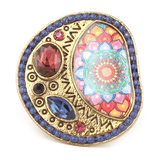 Women's Fancy Stone Ring - Golden - Purple - test-store-for-chase-value