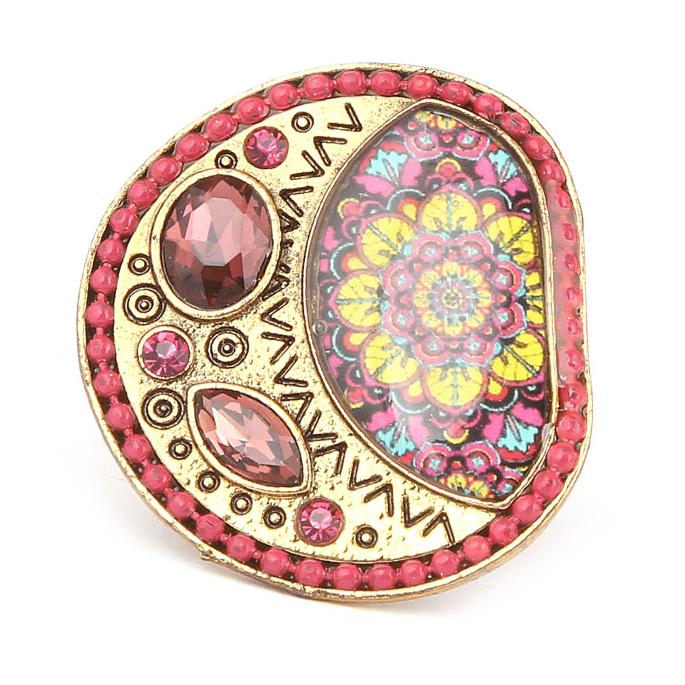 Women's Fancy Stone Ring - Golden - Pink - test-store-for-chase-value