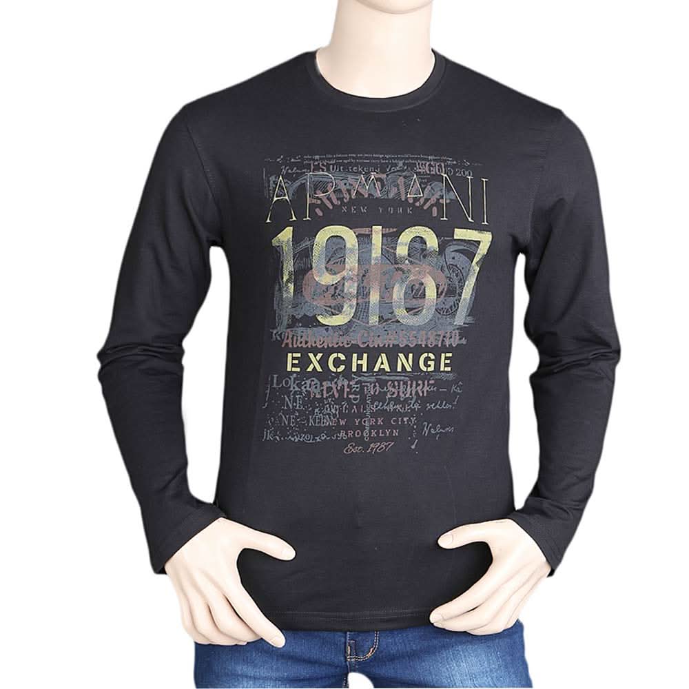 Men's Full Sleeves T Shirt - Black, Men, T-Shirts And Polos, Chase Value, Chase Value