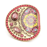 Women's Fancy Stone Ring - Golden - Pink - test-store-for-chase-value
