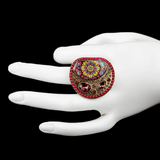 Women's Fancy Stone Ring - Golden - Pink - test-store-for-chase-value