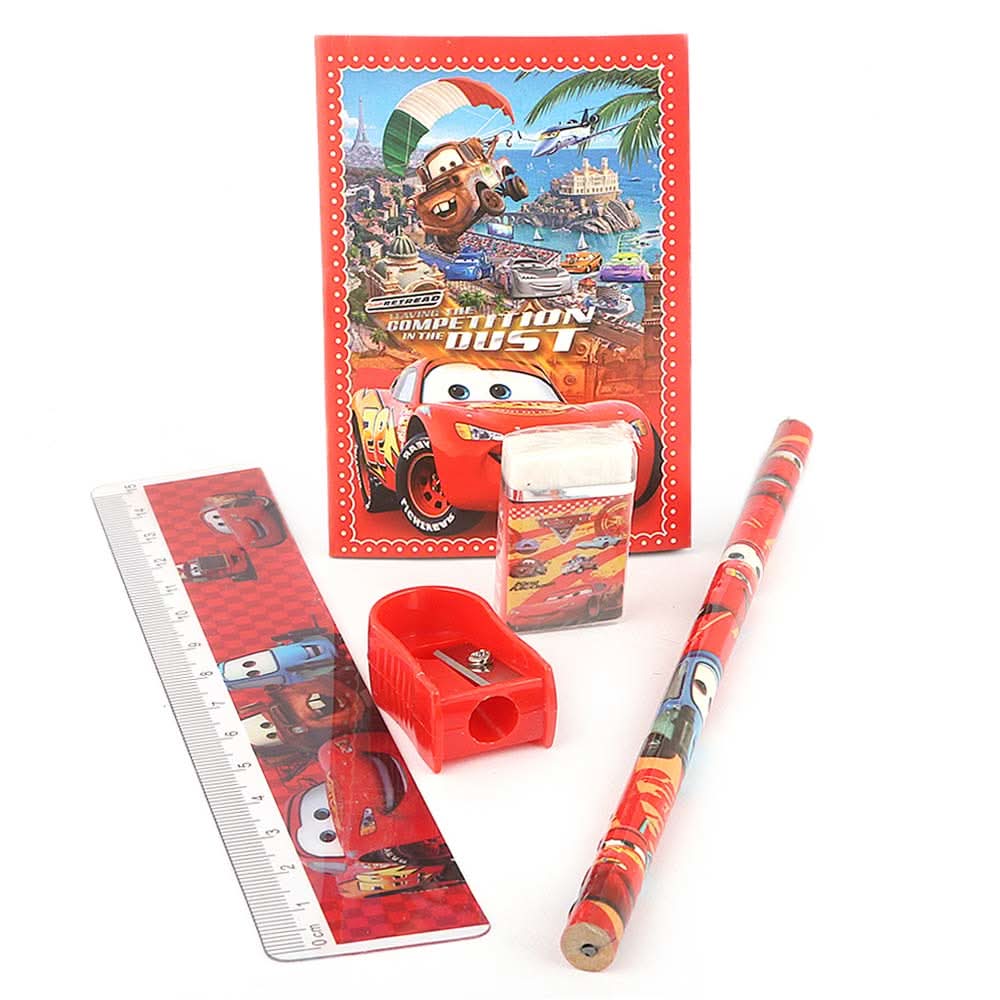 Cars 2 Stationery Set 5 Pcs - Red, Kids, Pencil Boxes And Stationery Sets, Chase Value, Chase Value