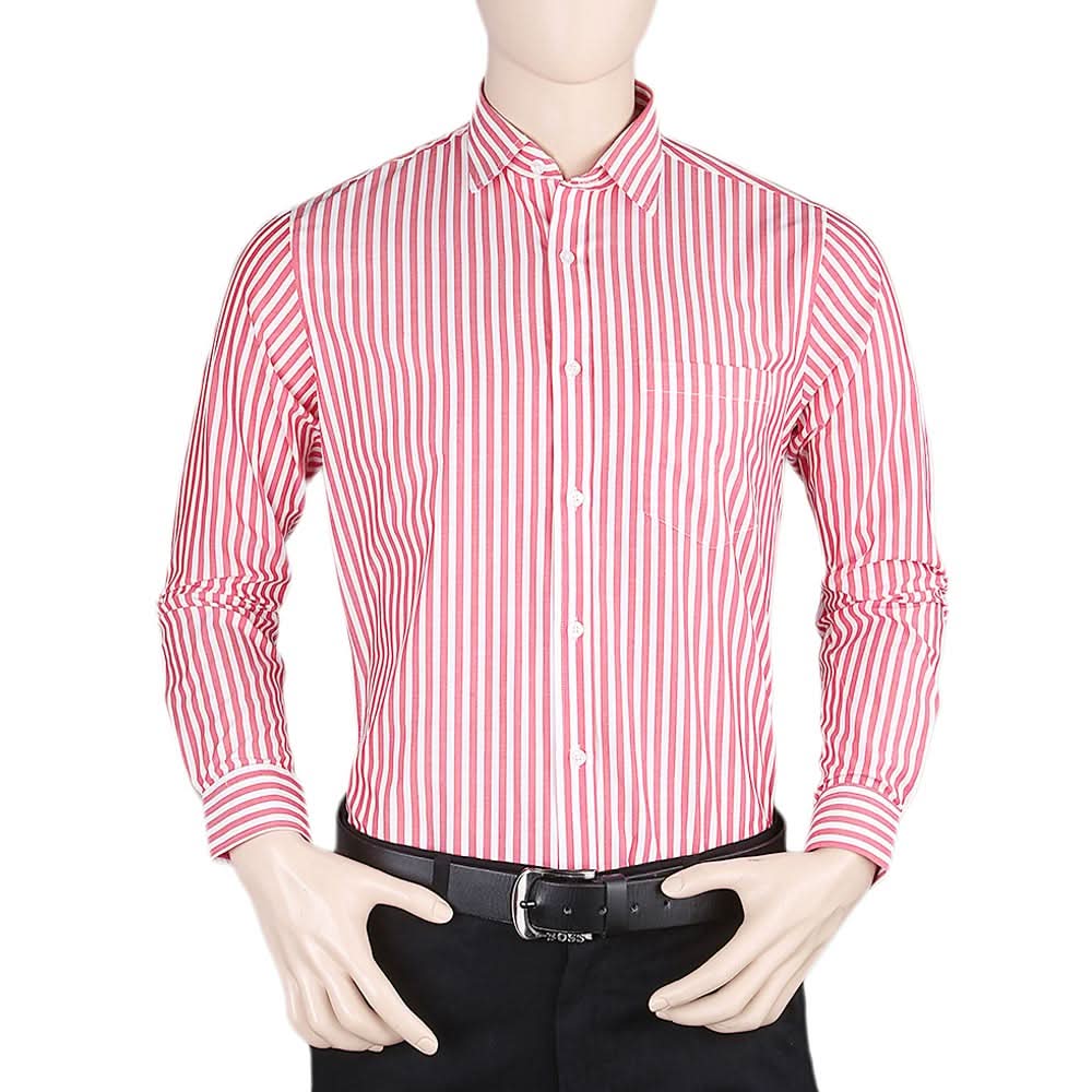 Men's Plain Formal Shirt - Red - test-store-for-chase-value