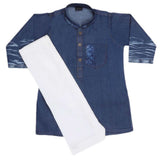 Boys Denim Kurta Shalwar - Blue, Kids, Boys Shalwar Kameez, Chase Value, Chase Value