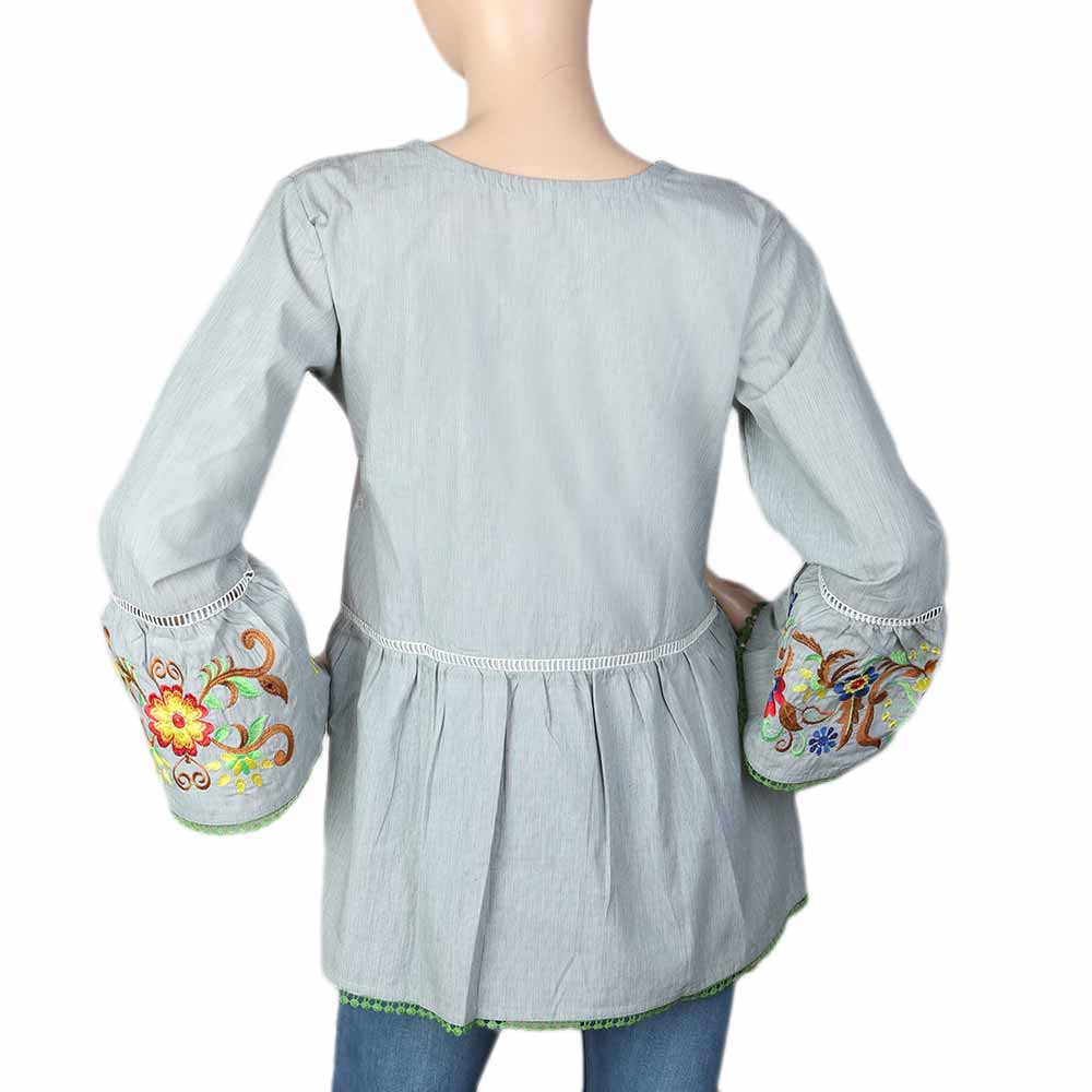Women's Pleated Western Top - Grey, Women, T-Shirts And Tops, Chase Value, Chase Value
