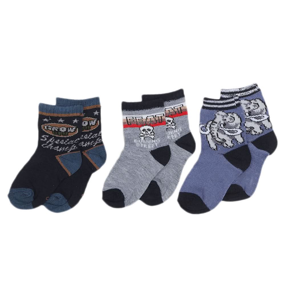 Kids Socks Pack Of 3 - Multi, Kids, Boys Socks, Chase Value, Chase Value