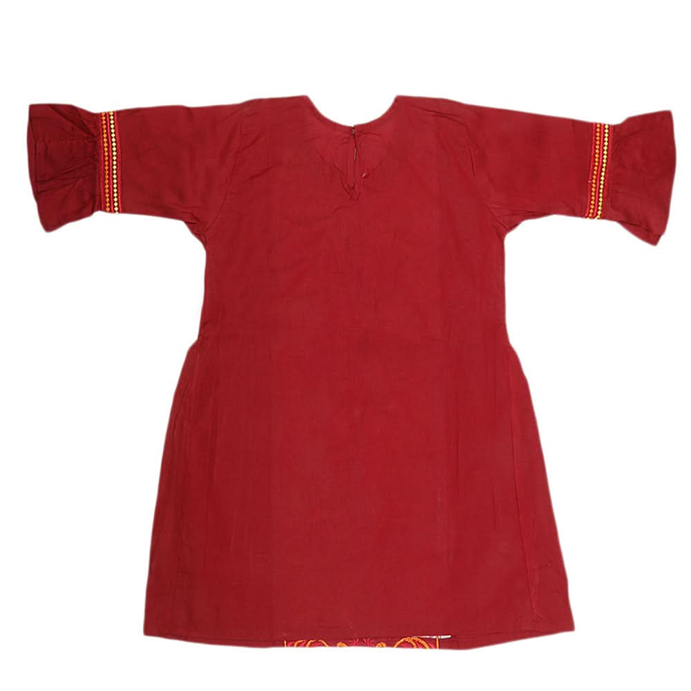 Girls Embroidered 2 Piece Suit - Maroon, Kids, Girls Sets And Suits, Chase Value, Chase Value