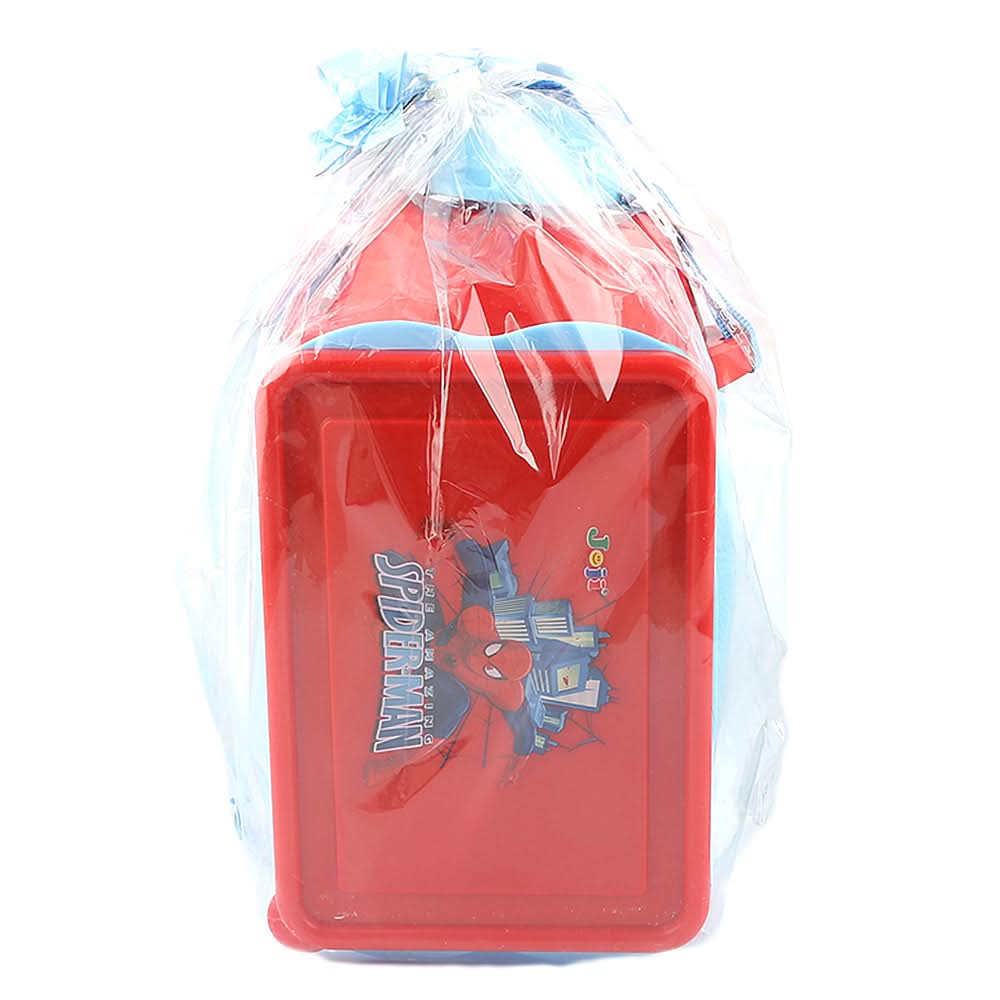 School Water Bottle With Lunch Box Red & Blue- 1100 ML - test-store-for-chase-value