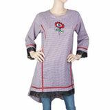 Women's Embroidered Kurti - Pupple, Women, Ready Kurtis, Chase Value, Chase Value