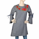 Women's Embroidered Stripe Top - Grey, Women, T-Shirts And Tops, Chase Value, Chase Value