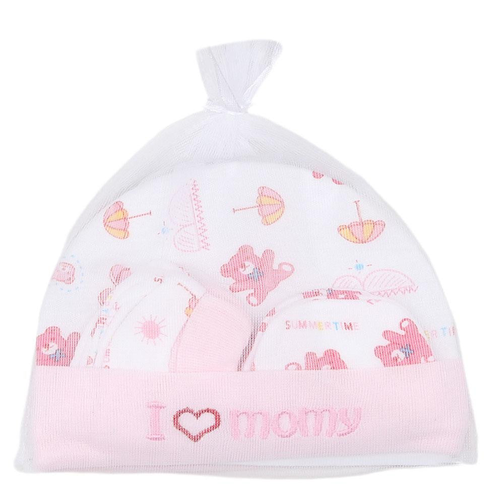 Newborn Cap Set 3 Pcs - Pink - test-store-for-chase-value