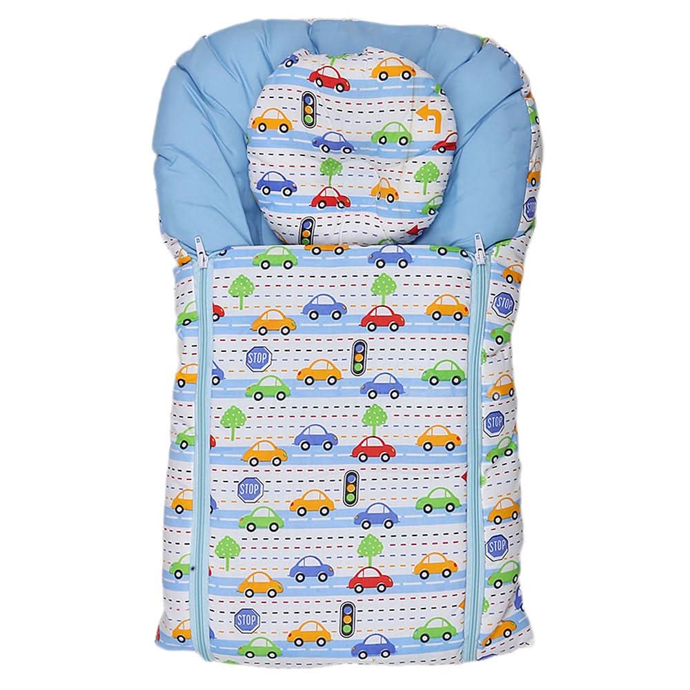 Newborn Sleeping Bag With Pillow - White - Blue, Kids, Sleeping Bags, Chase Value, Chase Value