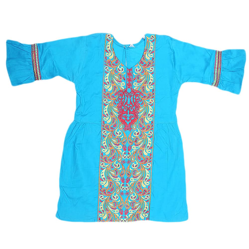 Girls Embroidered 2 Piece Suit - Blue, Kids, Girls Sets And Suits, Chase Value, Chase Value